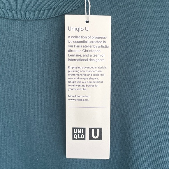 Uniqlo U by Christophe Lemaire Dark Green Teal Crew Neck T-Shirt 100% Cotton BN - Picture 8 of 8